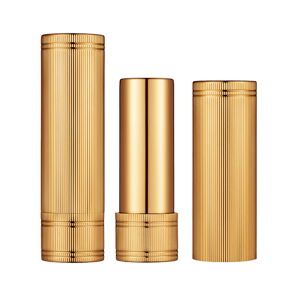 12,1 mm nålestribe børstet guld rund aluminium læbestift tube HL8331